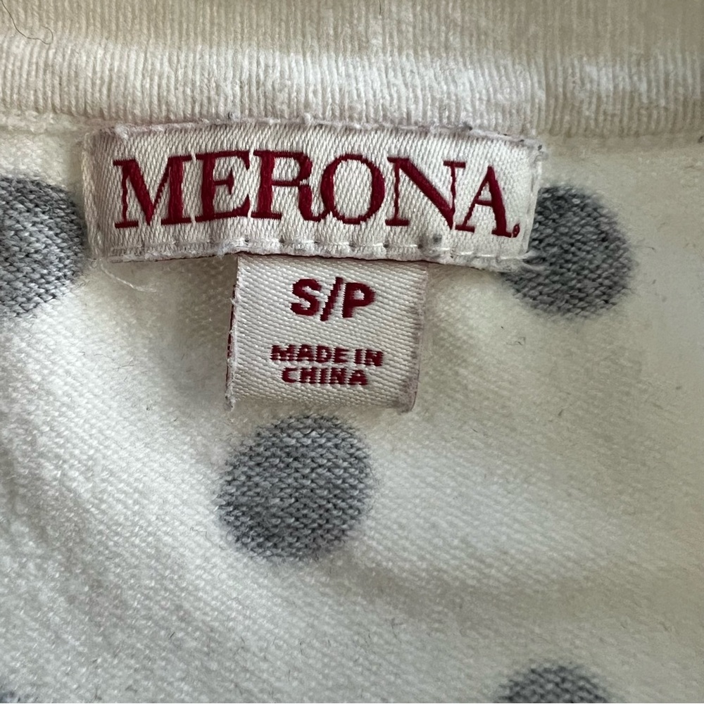 Merona Women's Polka Dot Cardigan Sweater - White and Black Layering Size S - Picture 4 of 5